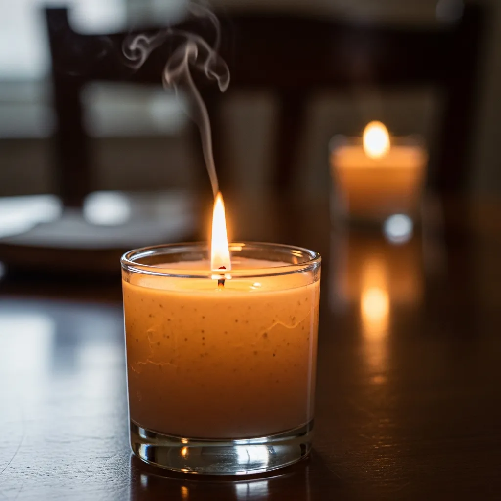 Vanilja-kynttilä valaistuksessa